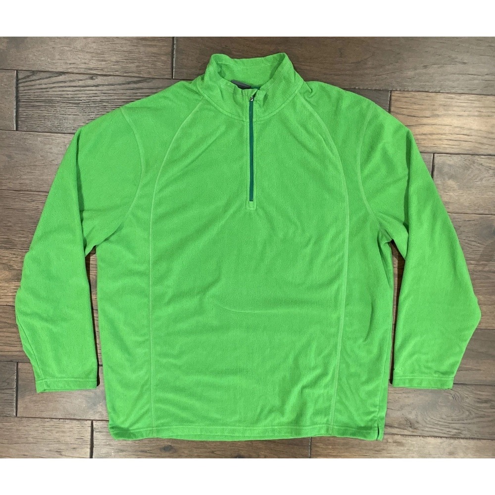 Cabelas Fleece Pullover 1/4 Zip Mens XL Blue Mock Neck‎ Long Sleeve Sweatshirt